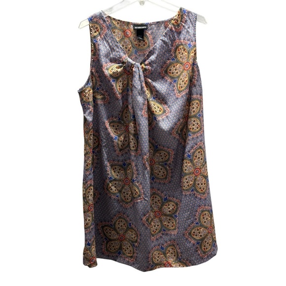 Lane Bryant Blue Orange Floral Front Twist Knot Sleeveless Shift Dress 18/20 - Picture 1 of 6